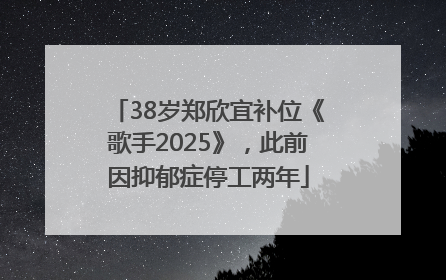 38岁郑欣宜补位《歌手2025》，此前因抑郁症停工两年