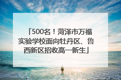 500名！菏泽市万福实验学校面向牡丹区、鲁西新区招收高一新生